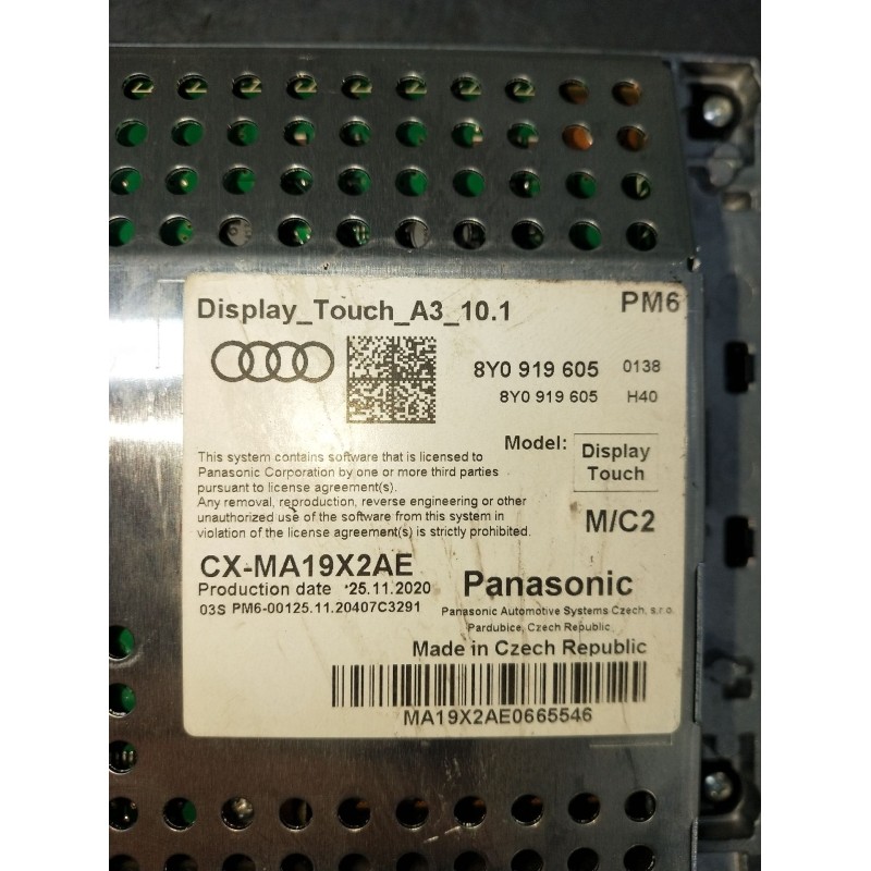 Recambio de pantalla multifuncion para audi a3 sportback (8ya, 8yf) 35 tdi referencia OEM IAM 8Y0919605 CXMA19X2AE 