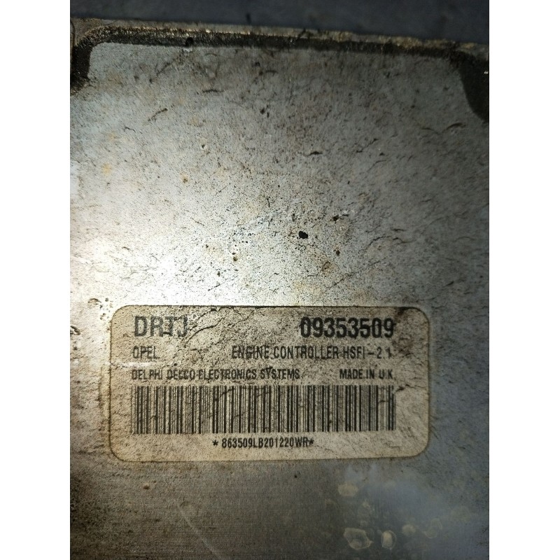 Recambio de centralita motor uce para opel astra g hatchback (t98) 1.6 (f08, f48) referencia OEM IAM 09353509  