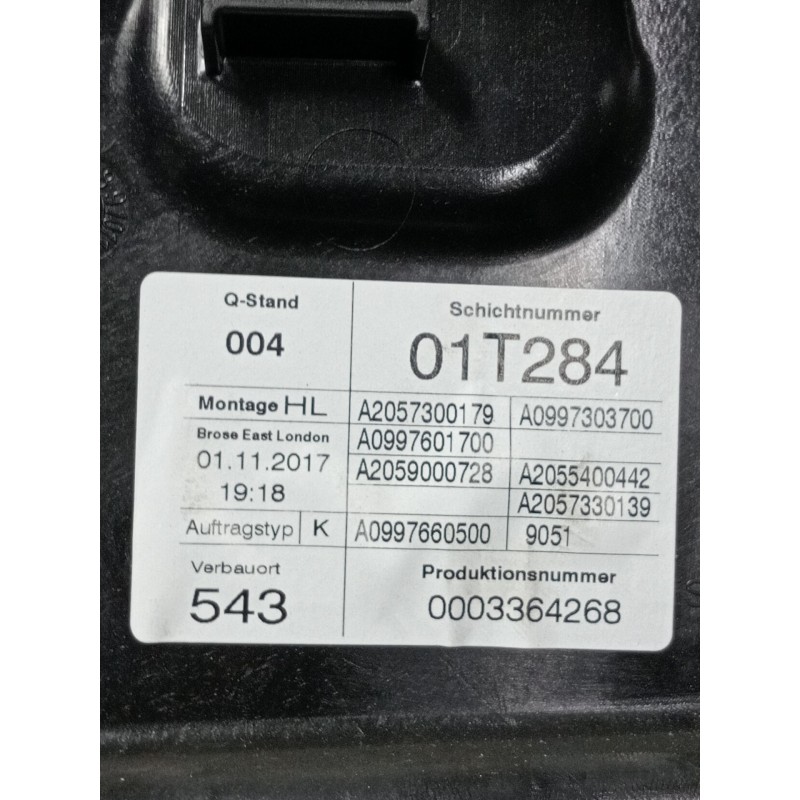 Recambio de elevalunas trasero izquierdo para mercedes-benz clase c (w205) lim. c 220 cdi bluetec (205.004) referencia OEM IAM 0