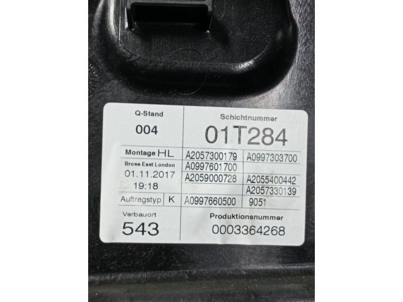 Recambio de elevalunas trasero izquierdo para mercedes-benz clase c (w205) lim. c 220 cdi bluetec (205.004) referencia OEM IAM 0