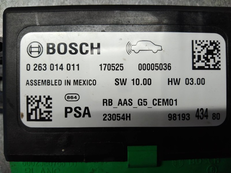 Recambio de modulo electronico para peugeot 2008 (--.2013) 1.2 16v vti referencia OEM IAM 0263014011 9819343480 