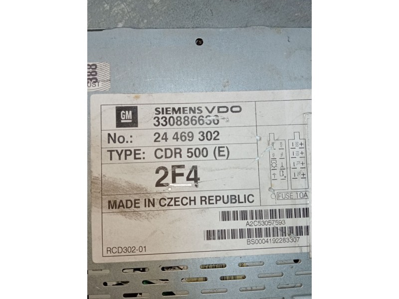 Recambio de sistema audio / radio cd para opel zafira a blue line referencia OEM IAM 330886636 24469302 