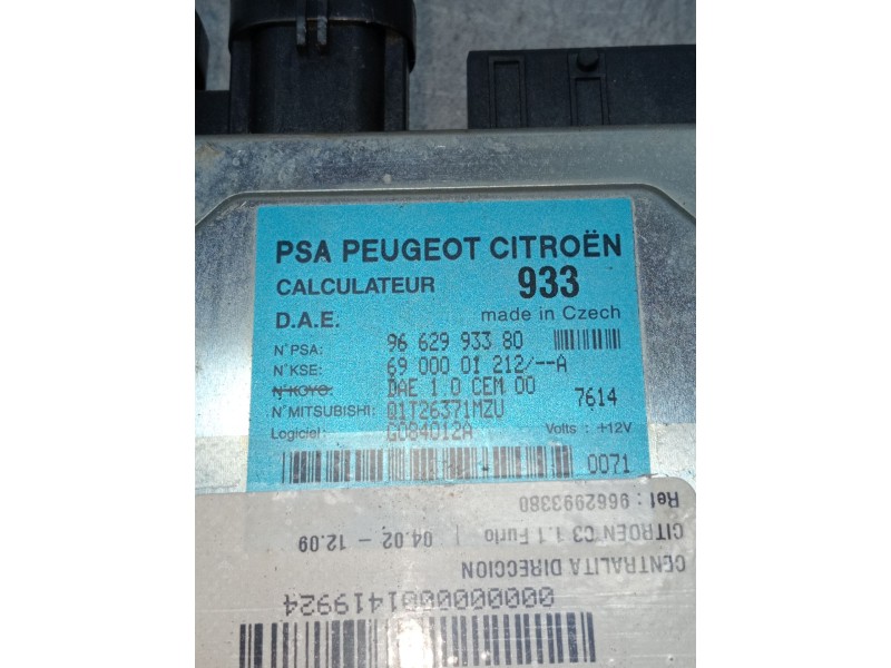 Recambio de centralita direccion para citroën c3 1.1 furio referencia OEM IAM 9662993380 6900001212 