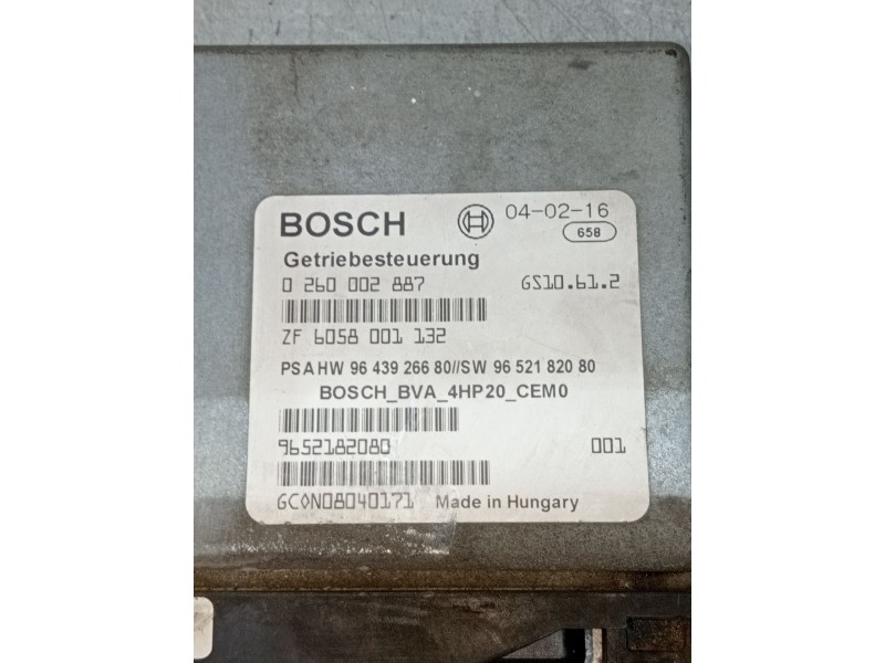 Recambio de centralita cambio automatico para peugeot 607 (s1) básico referencia OEM IAM 0260002887 9652182080 