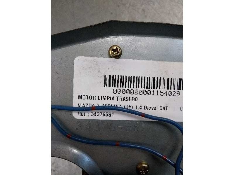 Recambio de motor limpia trasero para mazda 2 berlina (dy) 1.4 diesel cat referencia OEM IAM 34376581  
