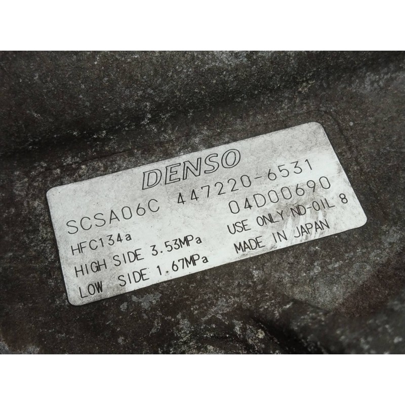 Recambio de compresor aire acondicionado para toyota yaris (ncp1/nlp1/scp1) 1.4 d-4d linea luna referencia OEM IAM 4472206531 SC
