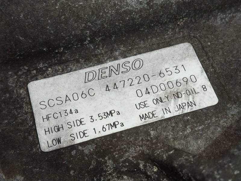 Recambio de compresor aire acondicionado para toyota yaris (ncp1/nlp1/scp1) 1.4 d-4d linea luna referencia OEM IAM 4472206531 SC