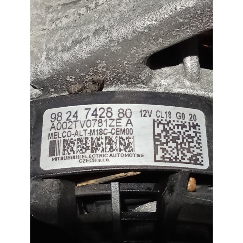 Recambio de alternador para peugeot 3008 ii suv (mc_, mr_, mj_, m4_) 1.5 bluehdi 130 referencia OEM IAM 9824742880  