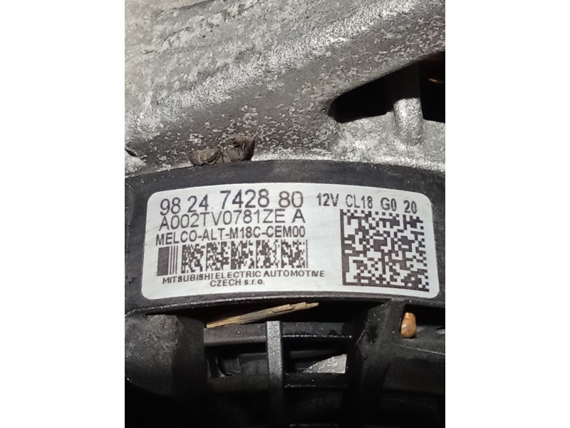 Recambio de alternador para peugeot 3008 ii suv (mc_, mr_, mj_, m4_) 1.5 bluehdi 130 referencia OEM IAM 9824742880  