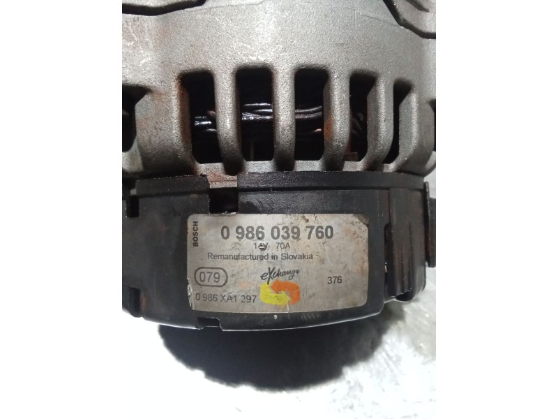 Recambio de alternador para peugeot 306 hatchback (7a, 7c, n3, n5) 1.9 d referencia OEM IAM 0986039760  70A