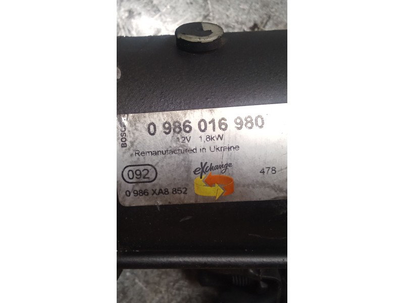 Recambio de motor arranque para seat cordoba (6k1, 6k2) 1.9 tdi referencia OEM IAM 0986016980  