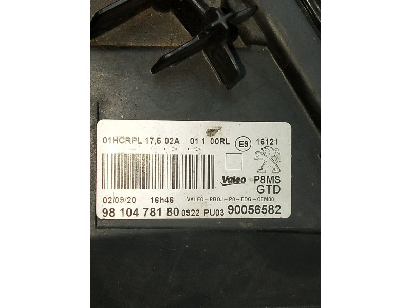 Recambio de faro izquierdo para peugeot 3008 ii suv (mc_, mr_, mj_, m4_) 1.5 bluehdi 130 referencia OEM IAM 9810478180 90056582 