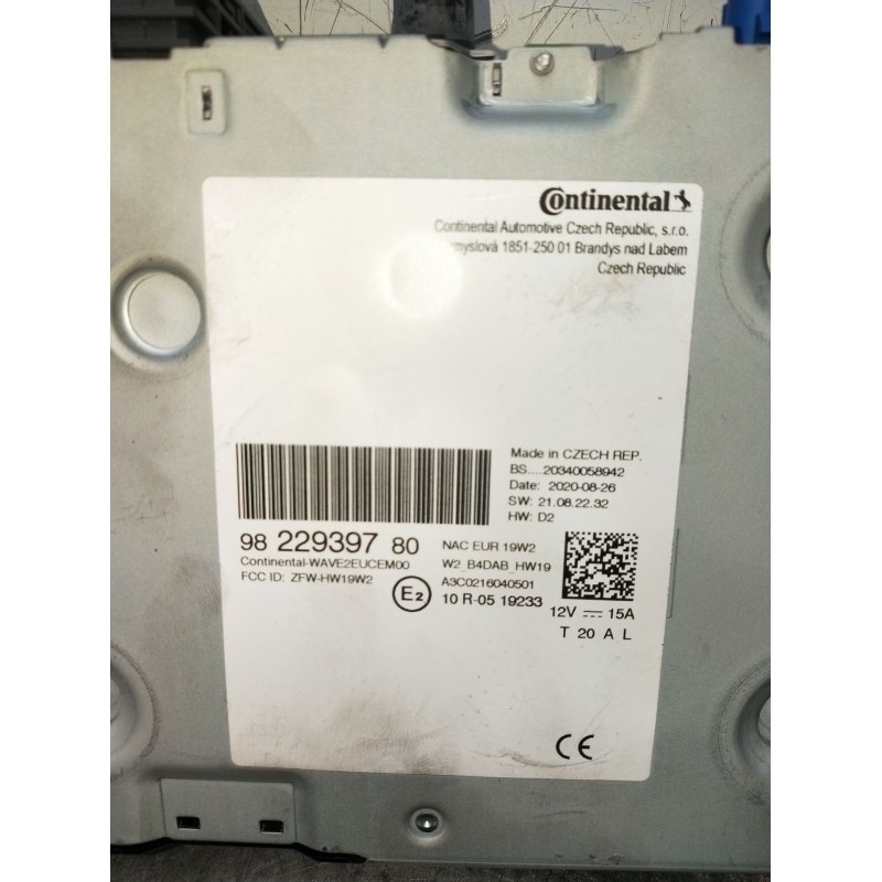 Recambio de sistema audio / radio cd para peugeot 3008 ii suv (mc_, mr_, mj_, m4_) 1.5 bluehdi 130 referencia OEM IAM 9822939780