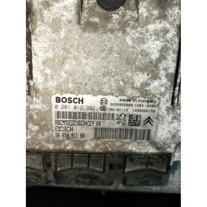 Recambio de centralita motor uce para citroën jumpy ii furgoneta 1.6 hdi 90 16v referencia OEM IAM 0281012982 9665091180 1039S20