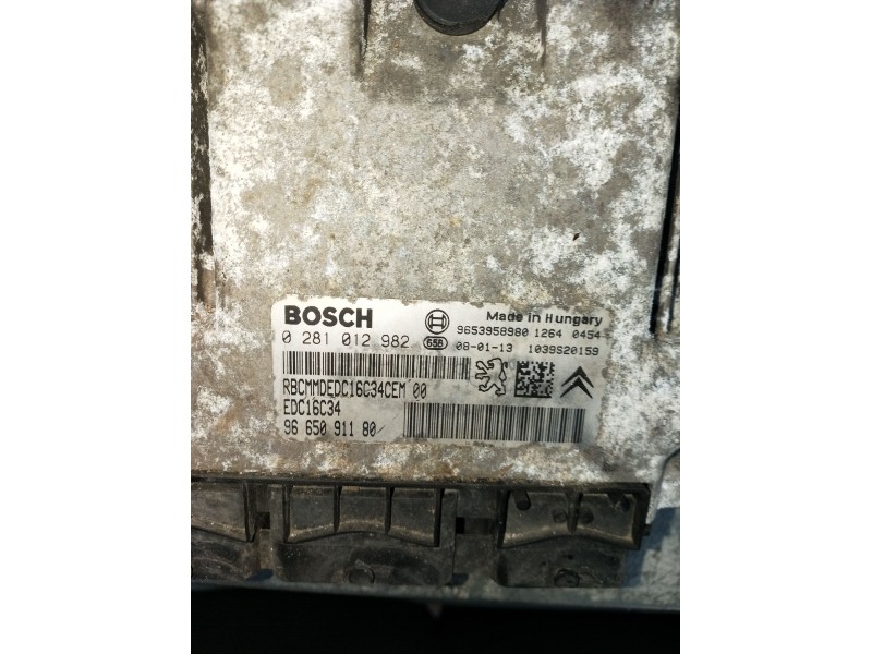 Recambio de centralita motor uce para citroën jumpy ii furgoneta 1.6 hdi 90 16v referencia OEM IAM 0281012982 9665091180 1039S20