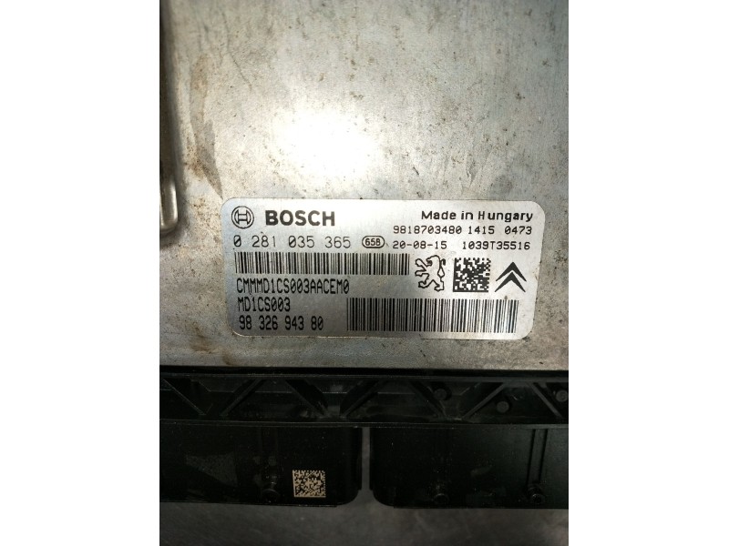 Recambio de centralita motor uce para peugeot 3008 ii suv (mc_, mr_, mj_, m4_) 1.5 bluehdi 130 referencia OEM IAM 0281035365 983