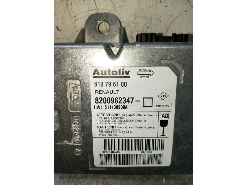 Recambio de centralita airbag para renault modus / grand modus (f/jp0_) 1.2 (jp0c, jp0k, fp0c, fp0k, fp0p, jp0p, jp0t) referenci