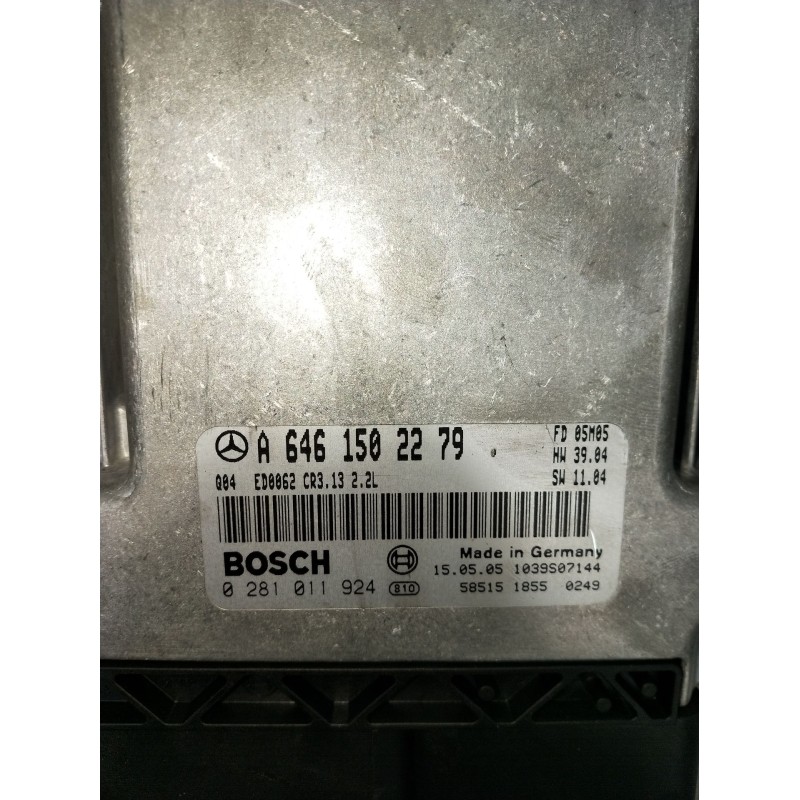 Recambio de centralita motor uce para mercedes-benz clase e (w211) e 220 cdi (211.006) referencia OEM IAM 0281011924 A6461502279