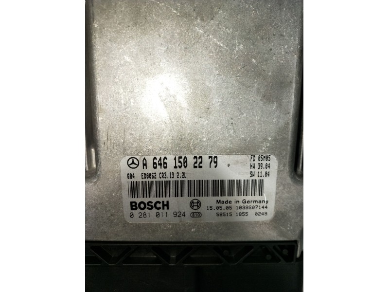 Recambio de centralita motor uce para mercedes-benz clase e (w211) e 220 cdi (211.006) referencia OEM IAM 0281011924 A6461502279