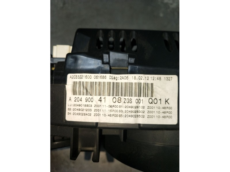 Recambio de cuadro instrumentos para mercedes-benz clase c t-model (s204) c 220 cdi (204.202) referencia OEM IAM A2049004108 ZGS