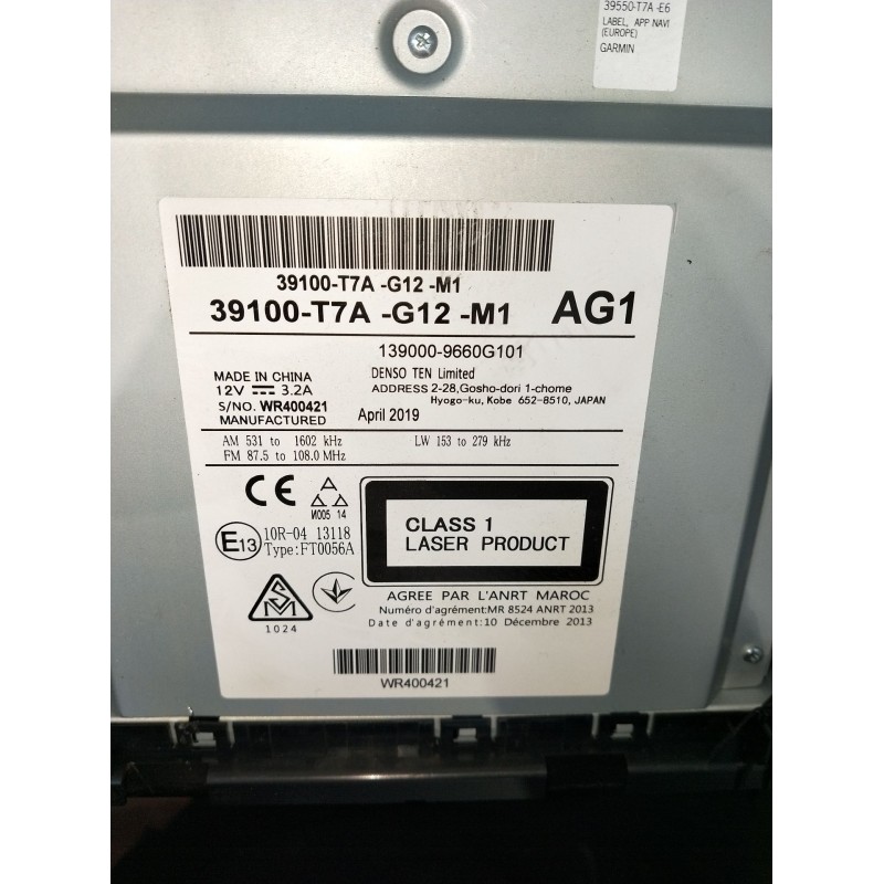 Recambio de pantalla multifuncion para honda hr-v (ru) 1.5 i-vtec (ru1) referencia OEM IAM 39100T7AG12M1 1390009660G101 