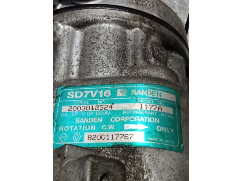 Recambio de compresor aire acondicionado para dacia logan ambiance referencia OEM IAM SD7V161177A 8200117767 