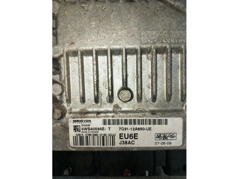 Recambio de centralita motor uce para ford mondeo iv (ba7) 2.0 tdci referencia OEM IAM 5WS40595ET 7G9112A650UE EU6EJ38AC
