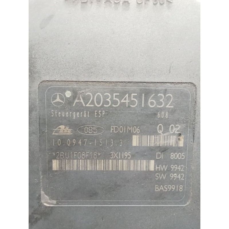 Recambio de abs para mercedes-benz clase c (w203) c 200 kompressor (203.045) referencia OEM IAM A2035451632 10094715133 