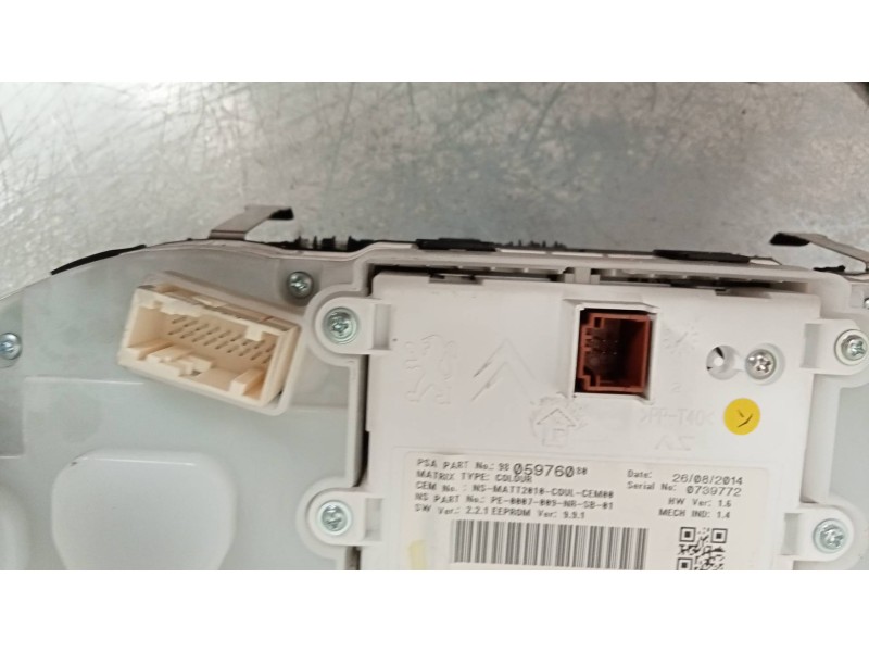 Recambio de cuadro instrumentos para peugeot 2008 (--.2013) allure referencia OEM IAM 9805969580  