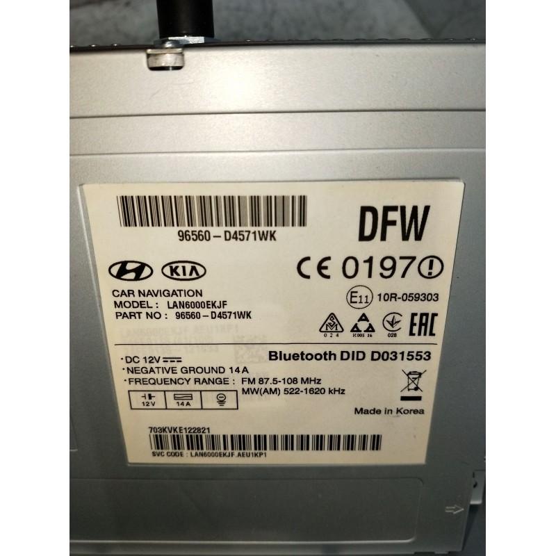 Recambio de pantalla multifuncion para kia optima (jf) 1.7 crdi referencia OEM IAM 96560D457WK D031553 