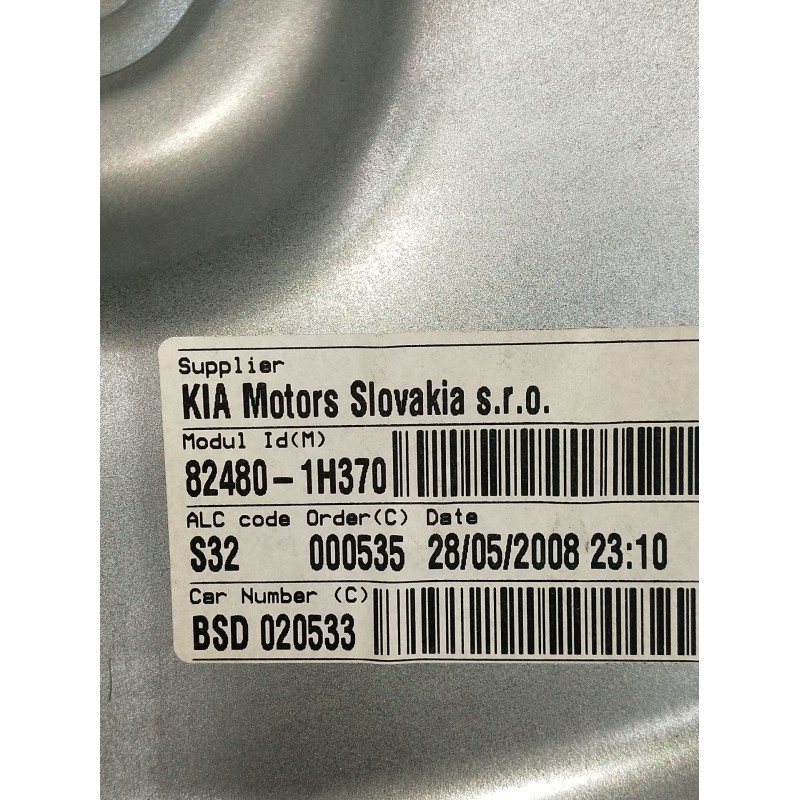 Recambio de elevalunas delantero derecho para kia pro cee´d (ed) 2.0 crdi 140 referencia OEM IAM 824801H370 3P 