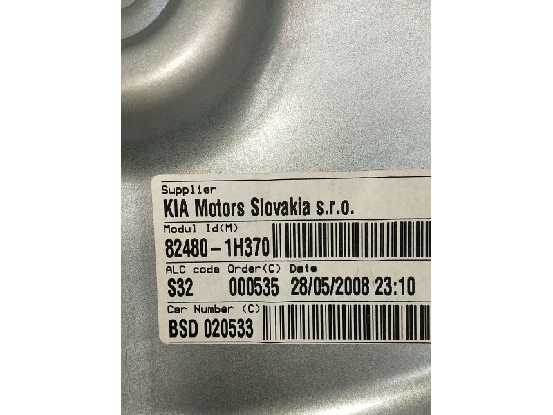 Recambio de elevalunas delantero derecho para kia pro cee´d (ed) 2.0 crdi 140 referencia OEM IAM 824801H370 3P 