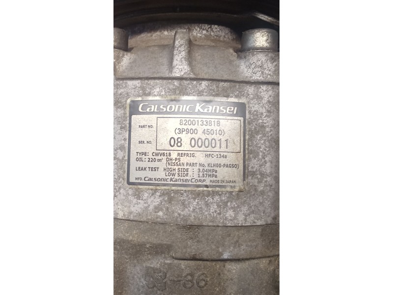 Recambio de compresor aire acondicionado para renault vel satis (bj0_) 3.5 v6 (bj0r, bj0v, bj0u) referencia OEM IAM 8200133818  