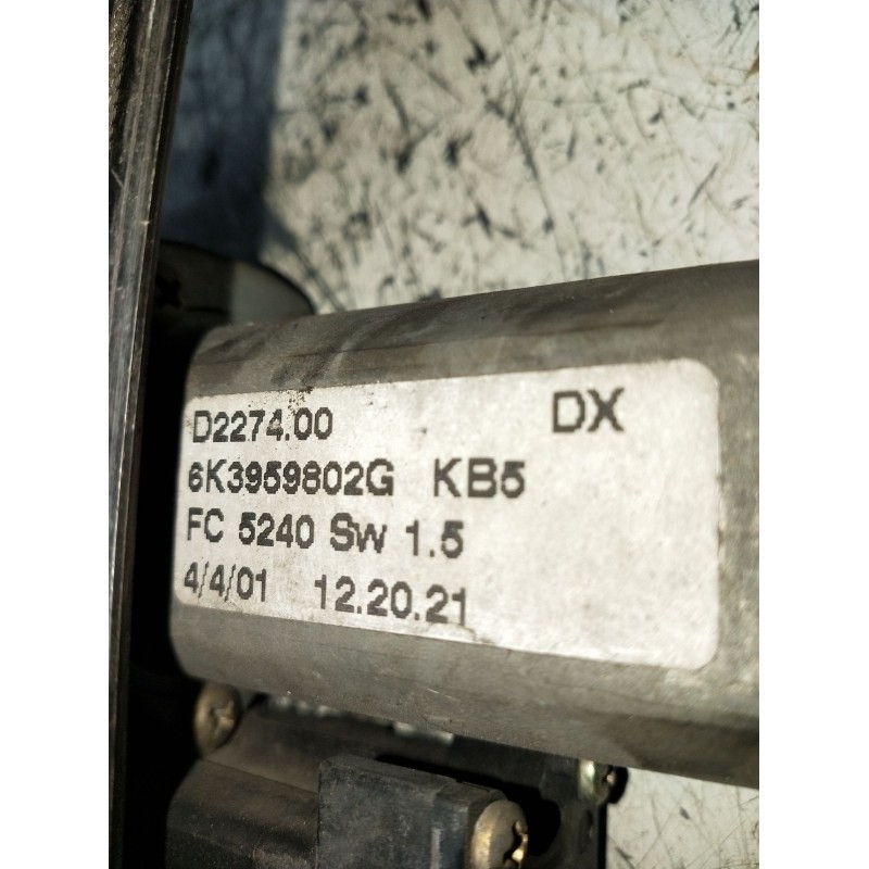 Recambio de elevalunas delantero derecho para seat cordoba (6k1, 6k2) 1.9 tdi referencia OEM IAM 6K3959802G 3P 