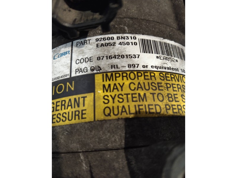 Recambio de compresor aire acondicionado para nissan almera (n16/e) acenta referencia OEM IAM 92600BN310 AE05254010 07164201537