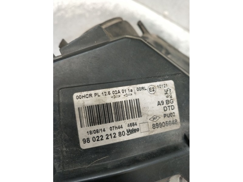 Recambio de faro derecho para peugeot 208 i (ca_, cc_) 1.4 hdi referencia OEM IAM 9802221280 89905648 