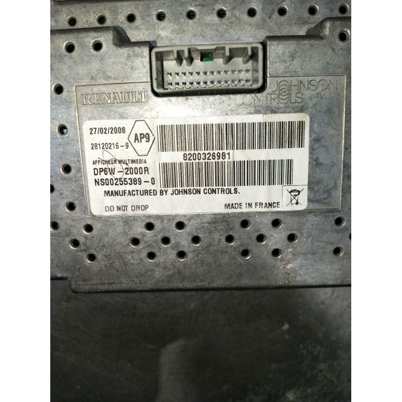 Recambio de pantalla multifuncion para renault vel satis (bj0_) 3.5 v6 (bj0r, bj0v, bj0u) referencia OEM IAM 8200326981 28122021