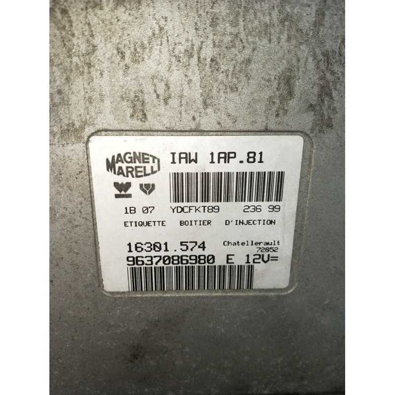 Recambio de centralita motor uce para peugeot 206 hatchback (2a/c) 1.4 i referencia OEM IAM 9637086980 16301574 