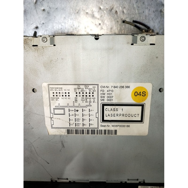 Recambio de sistema audio / radio cd para seat leon (1p1) 1.6 tdi referencia OEM IAM 5P0035186 W05P0035186 8157640236366 7640236