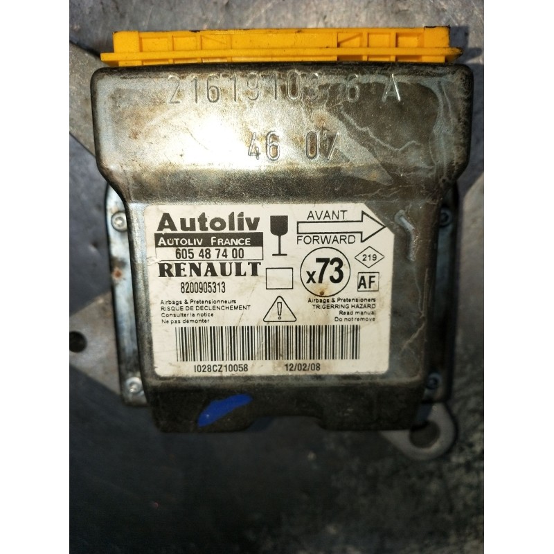 Recambio de centralita airbag para renault vel satis (bj0_) 3.5 v6 (bj0r, bj0v, bj0u) referencia OEM IAM 605487400 8200905313 