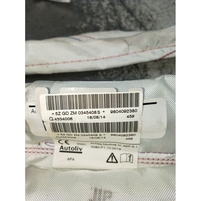 Recambio de airbag cortina delantero derecho para peugeot 208 i (ca_, cc_) 1.4 hdi referencia OEM IAM 9804092380  