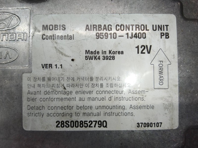 Recambio de centralita airbag para hyundai i20 classic referencia OEM IAM 5WK43928 959101J400 