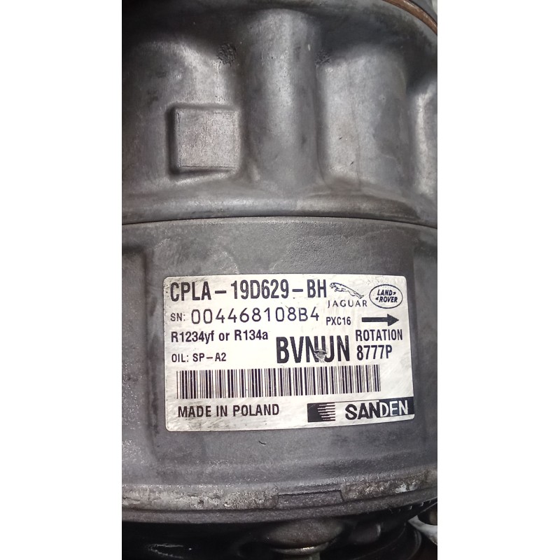 Recambio de compresor aire acondicionado para land rover discovery v (l462) 2.0 sd4 4x4 referencia OEM IAM CPLA19D629BH  