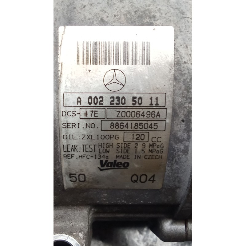 Recambio de compresor aire acondicionado para mercedes-benz clase c (w204) c 220 cdi (204.002) referencia OEM IAM A0022305011  