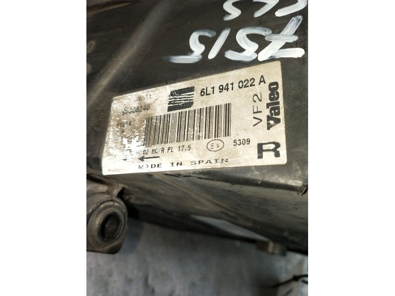 Recambio de faro derecho para seat ibiza iii (6l1) 1.9 tdi referencia OEM IAM 6L1941022A  