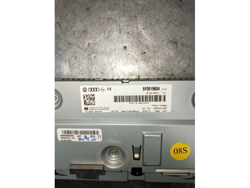 Recambio de pantalla multifuncion para audi q5 (8rb) 3.0 tdi quattro referencia OEM IAM 8F0919604 HS94662047047 