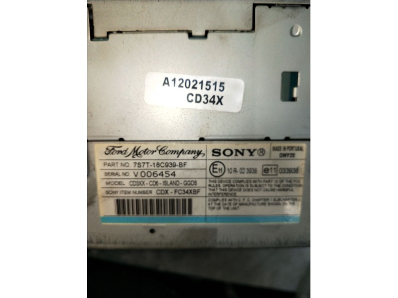 Recambio de sistema audio / radio cd para ford galaxy (ca1) ghia referencia OEM IAM 7S7T18C939BF V006454 