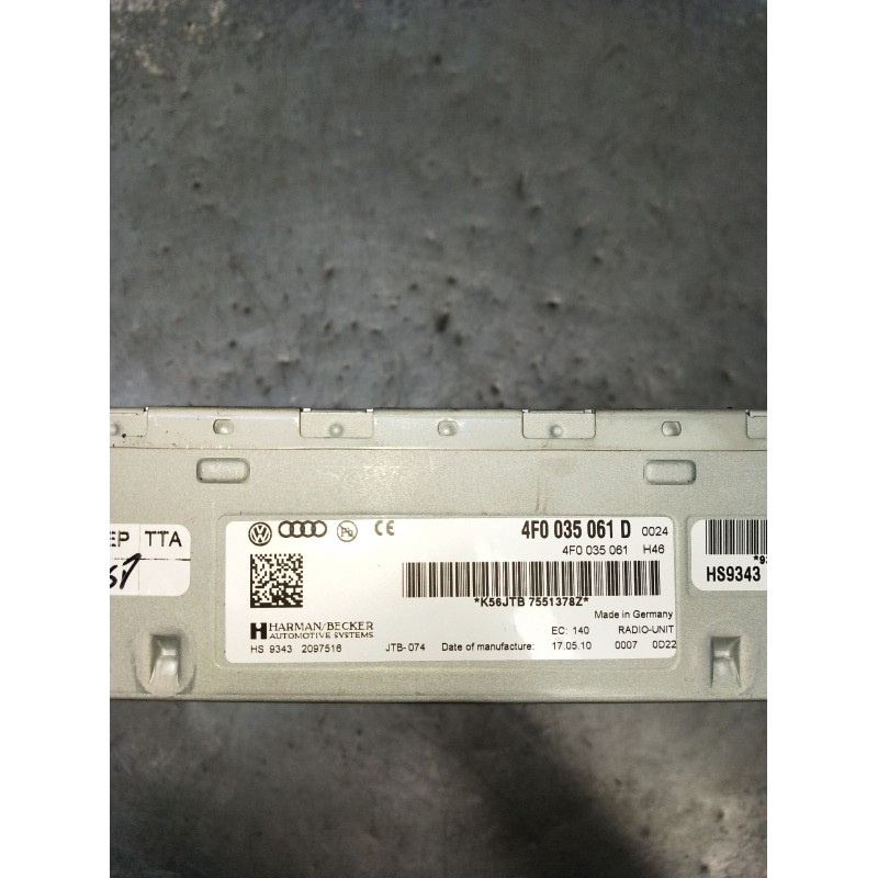 Recambio de sistema audio / radio cd para audi q5 (8rb) 3.0 tdi quattro referencia OEM IAM 4F0035061D  HS93432097516
