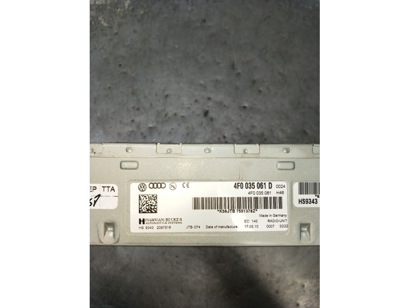 Recambio de sistema audio / radio cd para audi q5 (8rb) 3.0 tdi quattro referencia OEM IAM 4F0035061D  HS93432097516