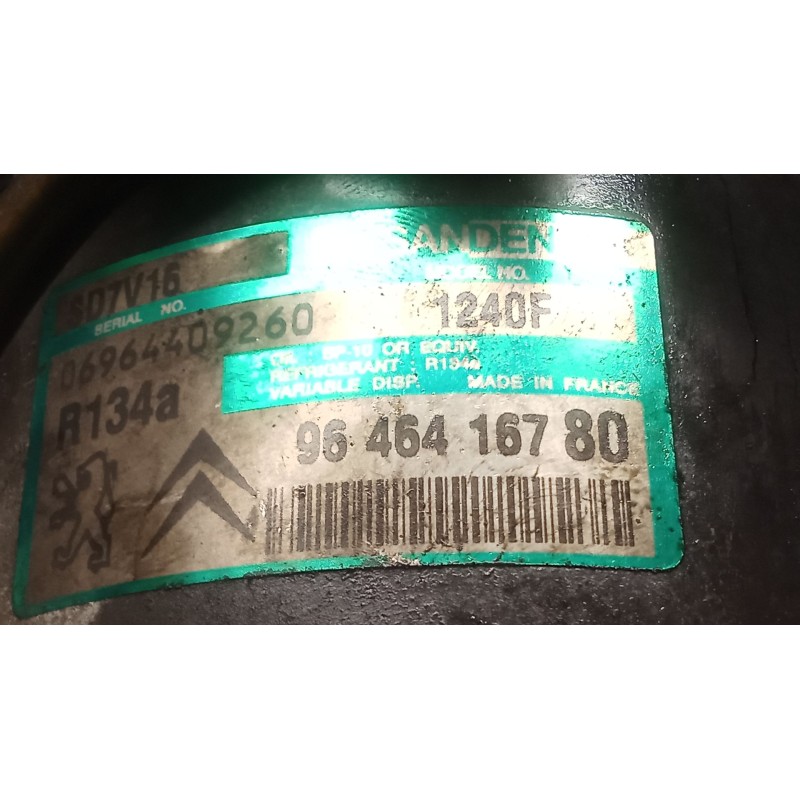 Recambio de compresor aire acondicionado para peugeot 406 (8b) 2.0 hdi 90 referencia OEM IAM 9646416780  